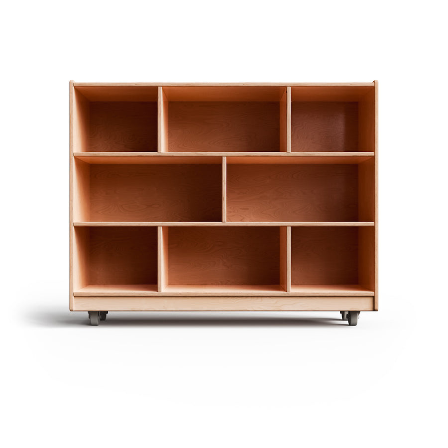 Montessori Shelf - 36X48X15 - Vertical Divider, Cubbies, Wood Backing